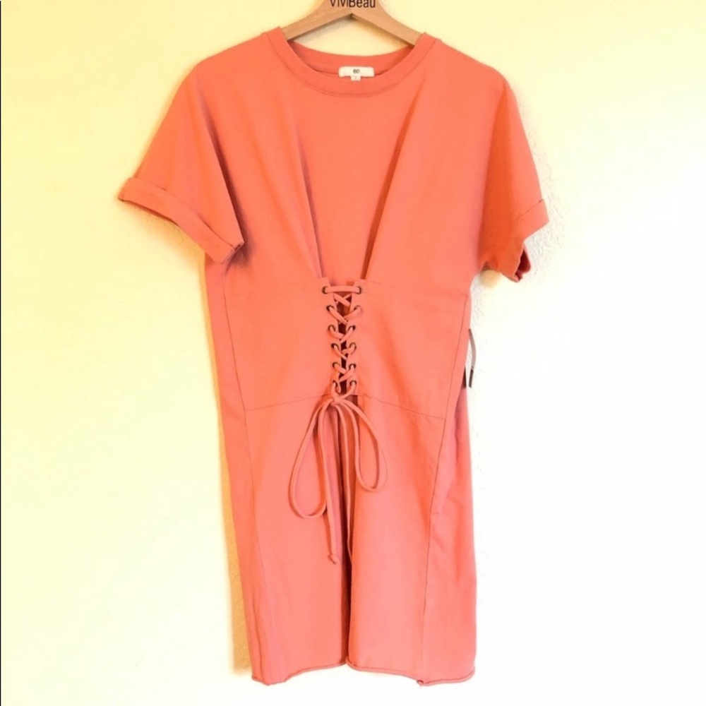Nordstrom BP Coral Lace Up Corset T Shirt Dress
Small NWT - Picture 5 of 11